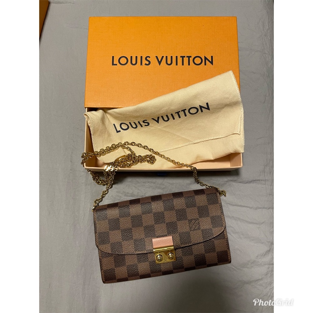 Louis vuitton croisette chain wallet Damier